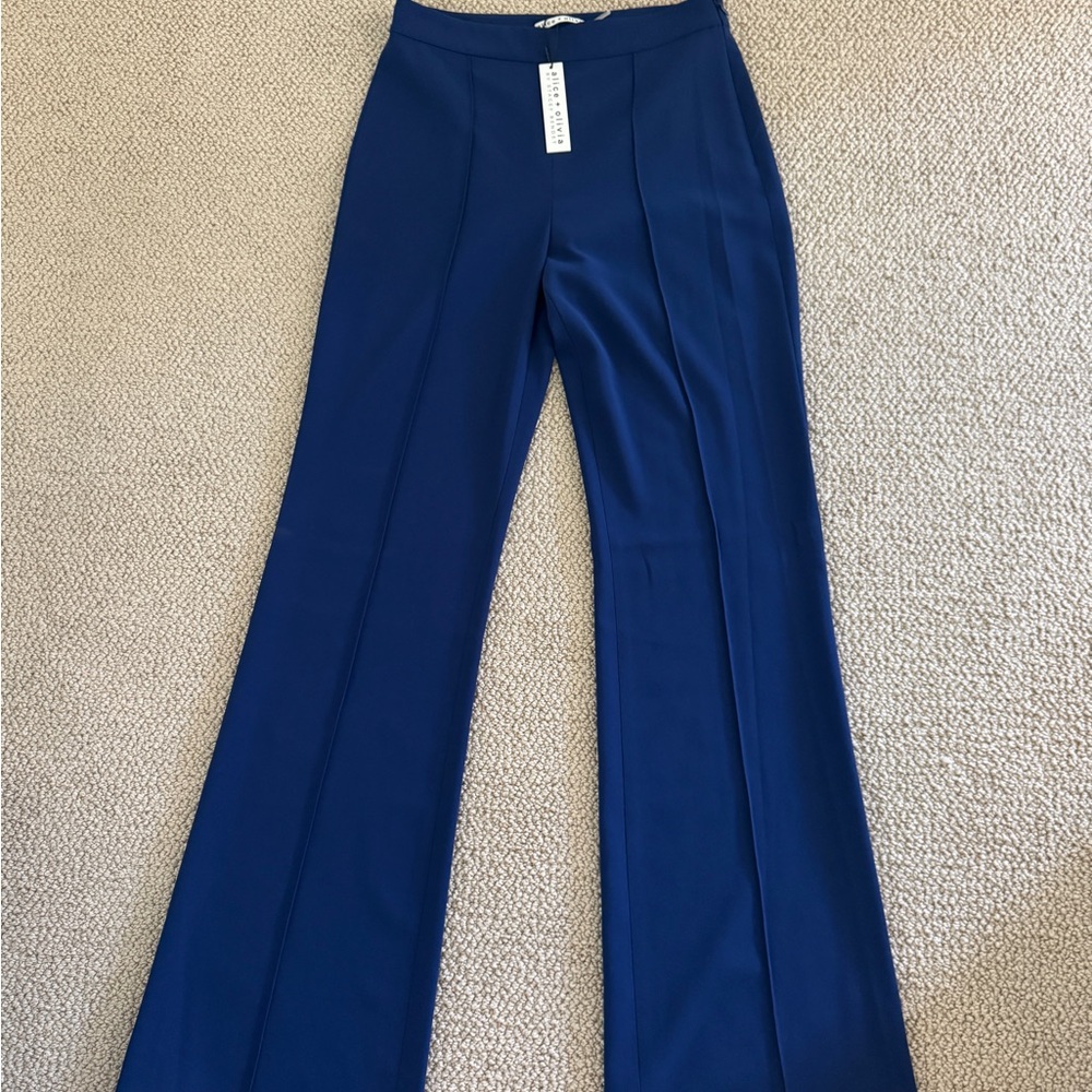 ALICE+OLIVIA DRESS PANTS, SIZE 4, indigo blue